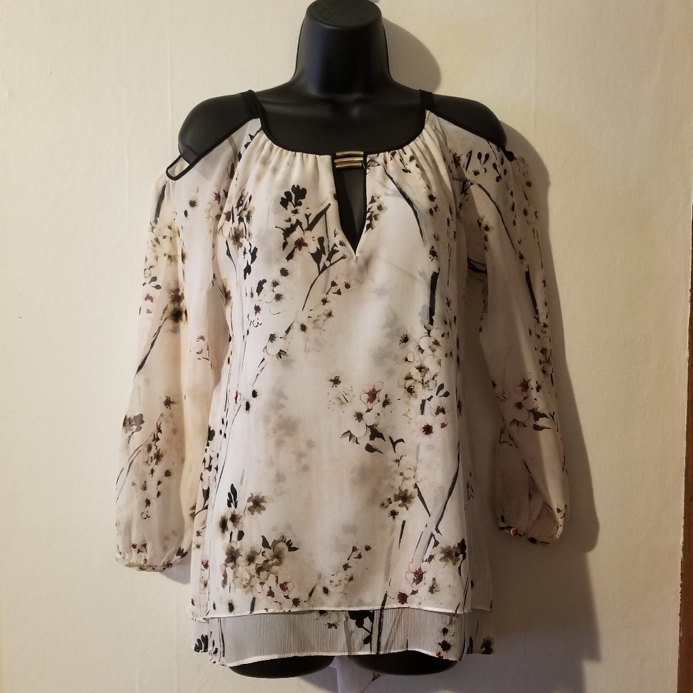 White House Black Market  Cold Shoulder blouse